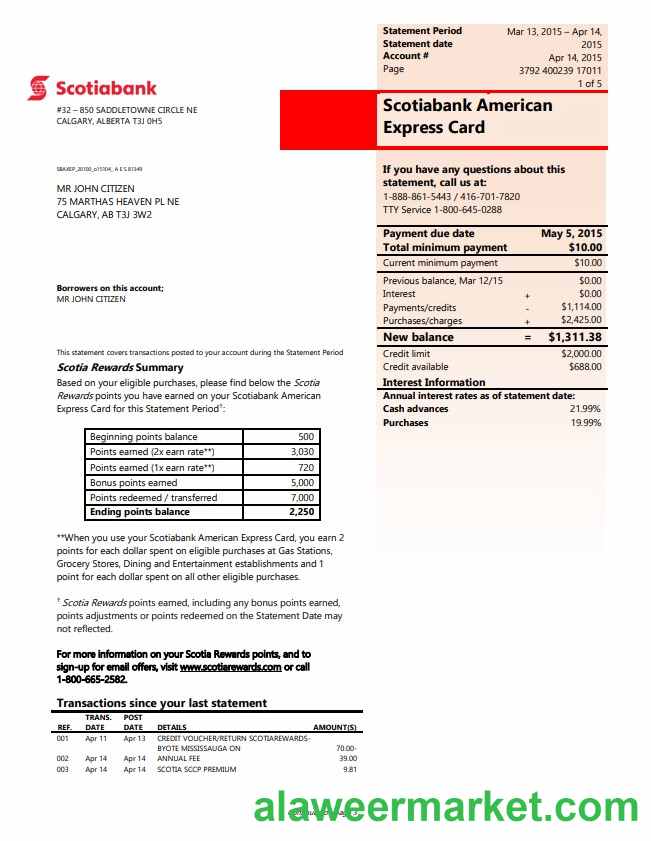 Canada scotiabank statement